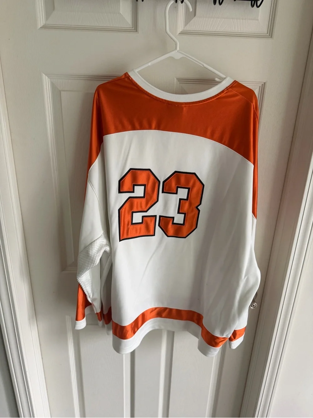 Jordan White & Orange 23 V-Neck Pullover Sweater